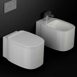 Viadurini Bathroom Wc-Hängende Vase in modernem Design aus Keramik, hergestellt in Italien, Amleto