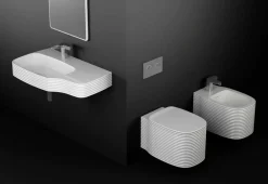 Viadurini Bathroom Wc-Hängende Vase in modernem Design aus Keramik, hergestellt in Italien, Amleto