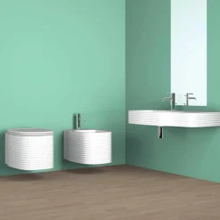 Viadurini Bathroom Wc-Hängende Vase in modernem Design aus Keramik, hergestellt in Italien, Amleto