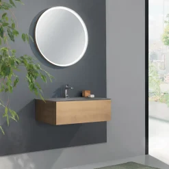 Viadurini Bathroom Badmöbel Hängend-Hängender Badezimmerschrank mit Spiegel aus Metall, Holz und Luxuskristall - Renga