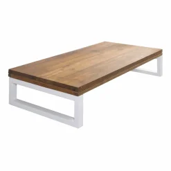 Viadurini Bathroom Badmöbel Hängend-Hängender Badezimmerschrank aus Teakholz mit Handtuchhalter in Hi Macs® Weiß - Saverno