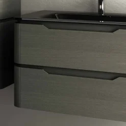 Viadurini Bathroom Badmöbel Hängend-Hängendes Waschbecken in modernem Design Arya aus lackiertem Holz