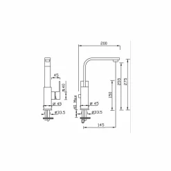 Viadurini Taps Waschbeckenarmaturen-Hochschwenkbarer Auslauf Waschbeckenmischer Made in Italy - Panela