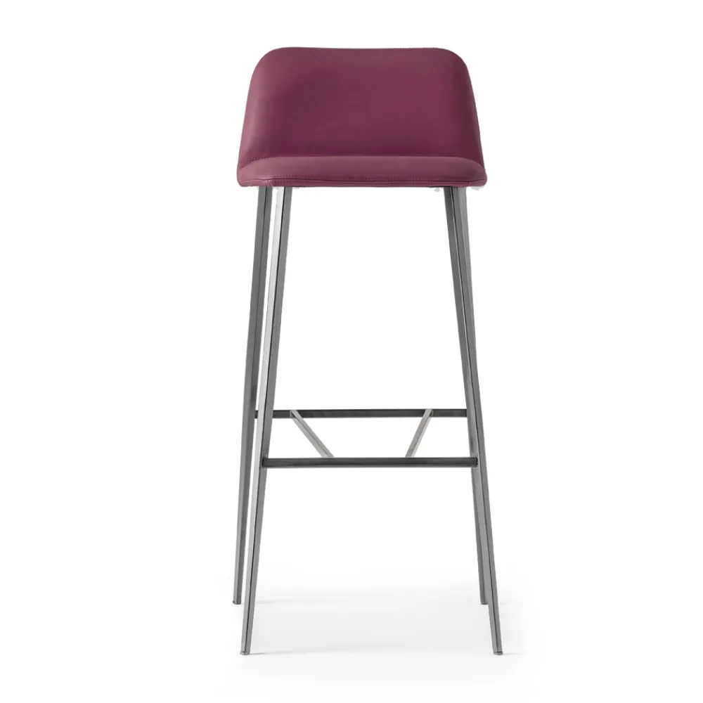 Viadurini Living Küchenhocker-Hochwertiger Hocker aus Leder mit Metallbasis Made in Italy - Molde