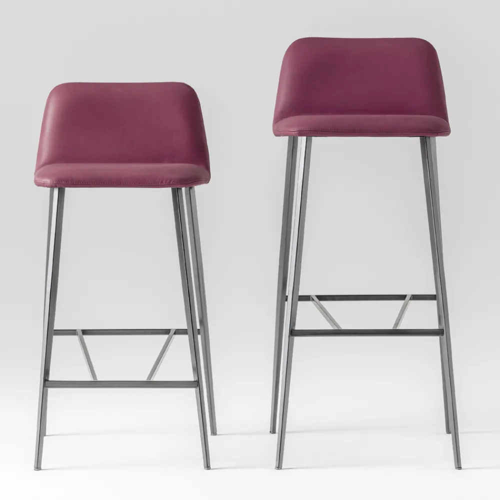 Viadurini Living Küchenhocker-Hochwertiger Hocker aus Leder mit Metallbasis Made in Italy - Molde