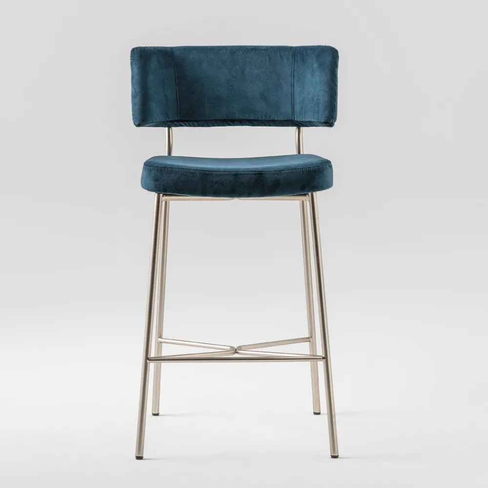 Viadurini Living Barhocker-Hochwertiger Hocker mit Samtpolsterung Made in Italy - Alaska