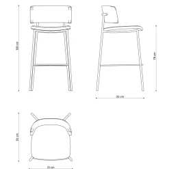 Viadurini Living Barhocker-Hochwertiger Hocker mit Samtpolsterung Made in Italy - Alaska