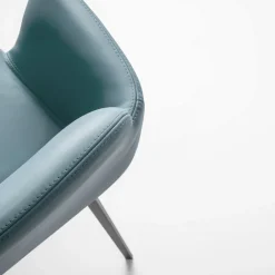 Viadurini Living Moderne Sessel-Hochwertiger Sessel aus Leder und lackiertem Metall Made in Italy - Molde