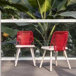 Viadurini Living Moderne Stühle-Hochwertiger Stuhl aus Holz, Metall und Seil Made in Italy, 2 Stück - Mandal