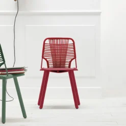 Viadurini Living Moderne Stühle-Hochwertiger Stuhl aus Holz, Metall und Seil Made in Italy, 2 Stück - Mandal