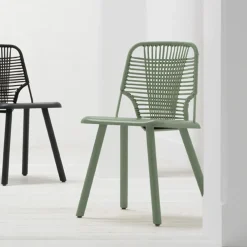 Viadurini Living Moderne Stühle-Hochwertiger Stuhl aus Holz, Metall und Seil Made in Italy, 2 Stück - Mandal