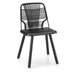 Viadurini Living Moderne Stühle-Hochwertiger Stuhl aus Holz, Metall und Seil Made in Italy, 2 Stück - Mandal