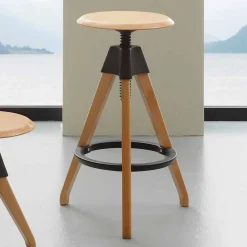 Viadurini Living Küchenhocker-Hocker aus Buchenholz und Polypropylen in modernem Design Sit