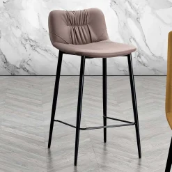 Viadurini Living Küchenhocker-Hocker aus Faserstoff in Lederoptik und Metall Made in Italy - Gohan