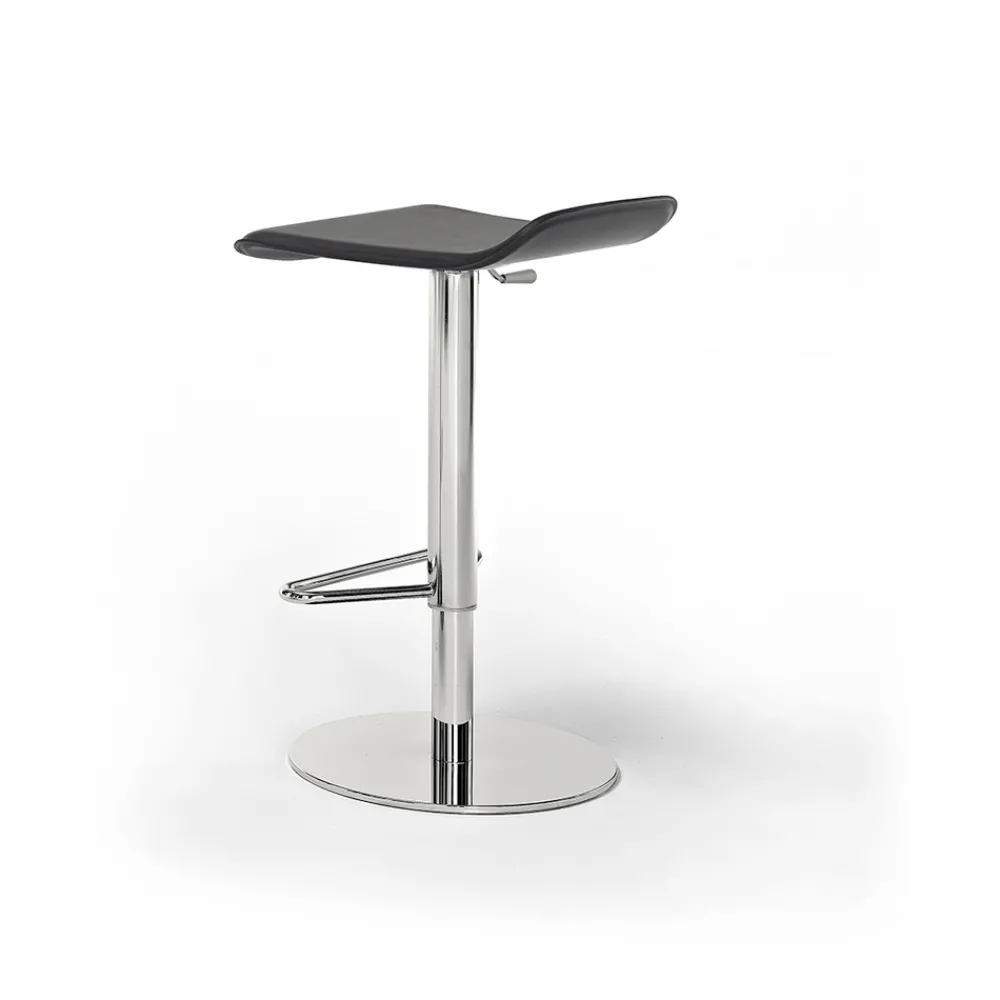 Viadurini Leather Barhocker-Hocker aus Kunstleder, Leder oder Leder, Stahl- und Holzkonstruktion - Peck Model