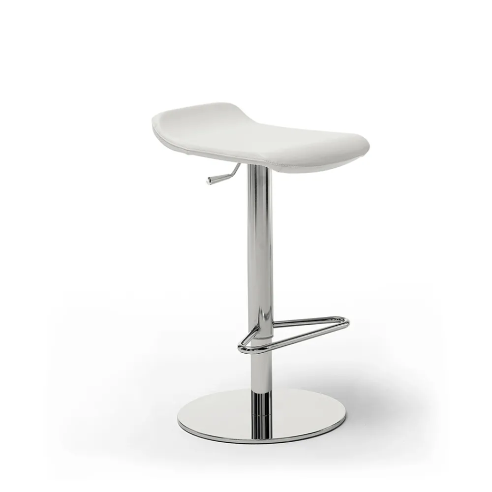 Viadurini Leather Barhocker-Hocker aus Kunstleder, Leder oder Leder, Stahl- und Holzkonstruktion - Peck Model