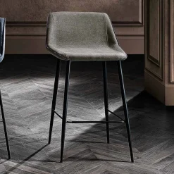 Viadurini Living Küchenhocker-Hocker aus Stoff und anthrazitfarbenem Metalldesign Made in Italy - Marianet
