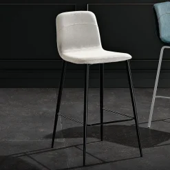 Viadurini Living Küchenhocker-Hocker aus Stoff und anthrazitfarbenem Metalldesign Made in Italy - Nautilus