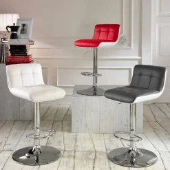 Viadurini Living Barhocker-Hocker gepolstert im 2er Set höhenverstellbar Ida