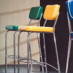 Viadurini Living Barhocker-Hocker im 50er Jahre Stil aus Kunstleder Graffiti Unica