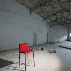 Viadurini Living Barhocker-Hocker komplett gepolstert mit roter Technofaser, hergestellt in Italien – Schirm