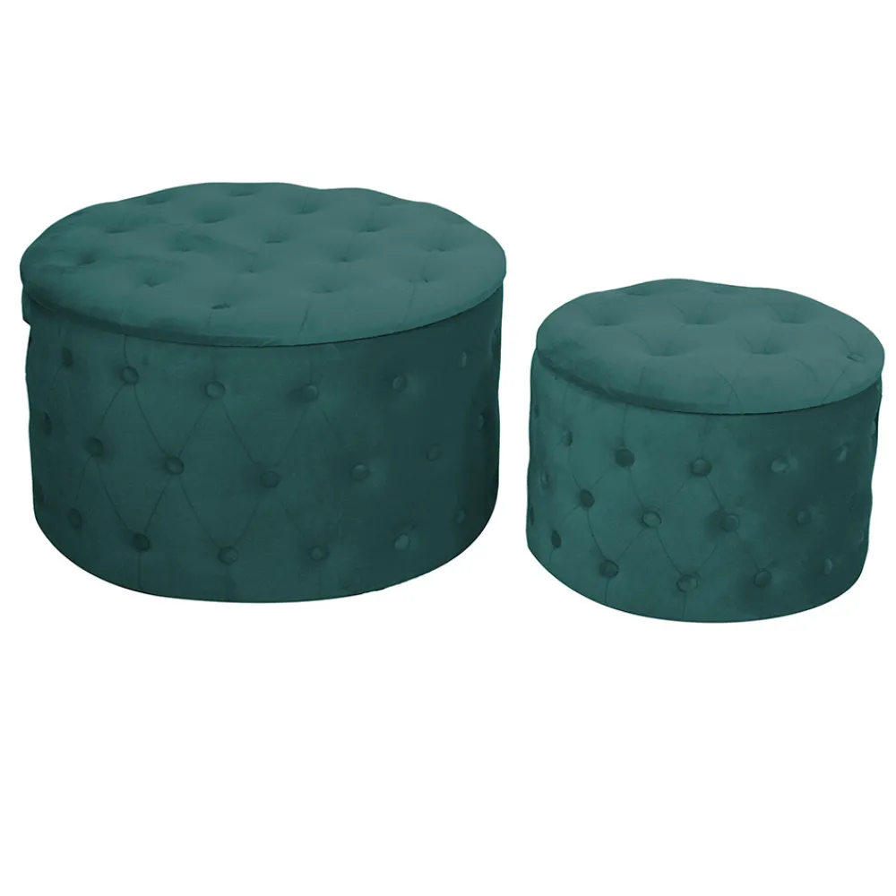 Viadurini Living Sitzsäcke|Sitzsäcke-Hocker mit Behälter, bezogen mit Capitoné-Samt und Knöpfen - Arcipelago