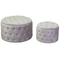Viadurini Living Sitzsäcke|Sitzsäcke-Hocker mit Behälter, bezogen mit Capitoné-Samt und Knöpfen - Arcipelago