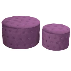 Viadurini Living Sitzsäcke|Sitzsäcke-Hocker mit Behälter, bezogen mit Capitoné-Samt und Knöpfen - Arcipelago