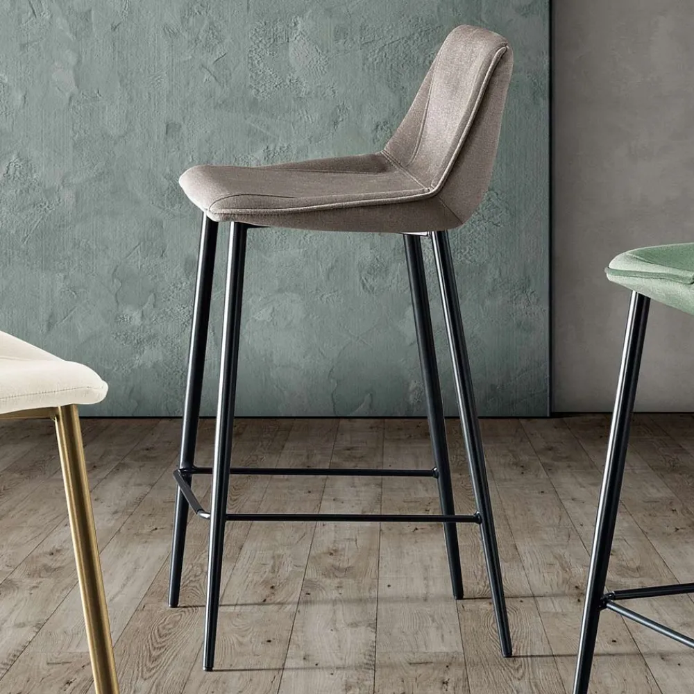 Viadurini Living Küchenhocker-Hocker mit Metallbeinen und Monocoque-Stoffsitz Made in Italy - Hinata