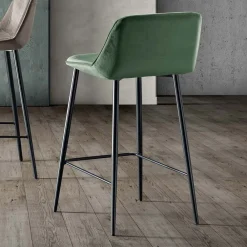 Viadurini Living Küchenhocker-Hocker mit Metallbeinen und Monocoque-Stoffsitz Made in Italy - Hinata