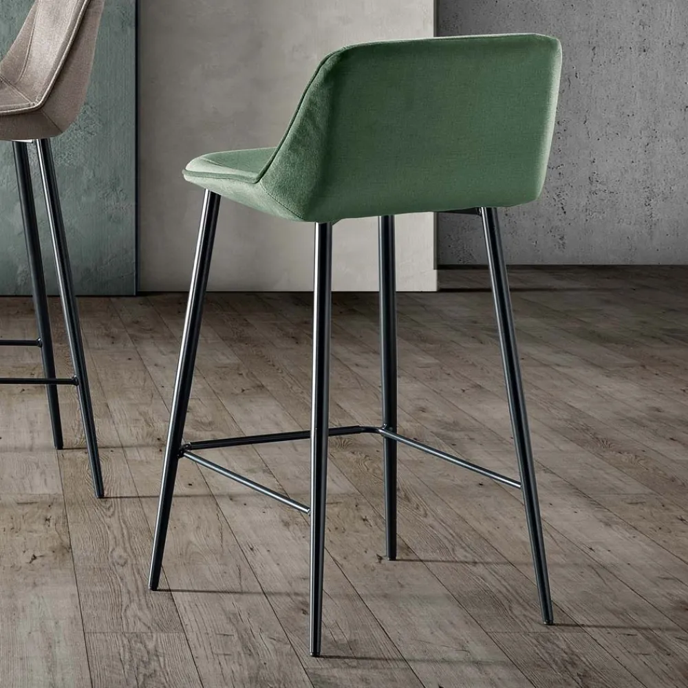 Viadurini Living Küchenhocker-Hocker mit Metallbeinen und Monocoque-Stoffsitz Made in Italy - Hinata