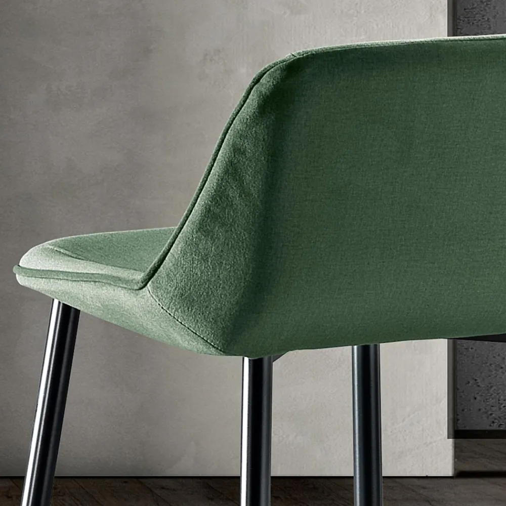 Viadurini Living Küchenhocker-Hocker mit Metallbeinen und Monocoque-Stoffsitz Made in Italy - Hinata