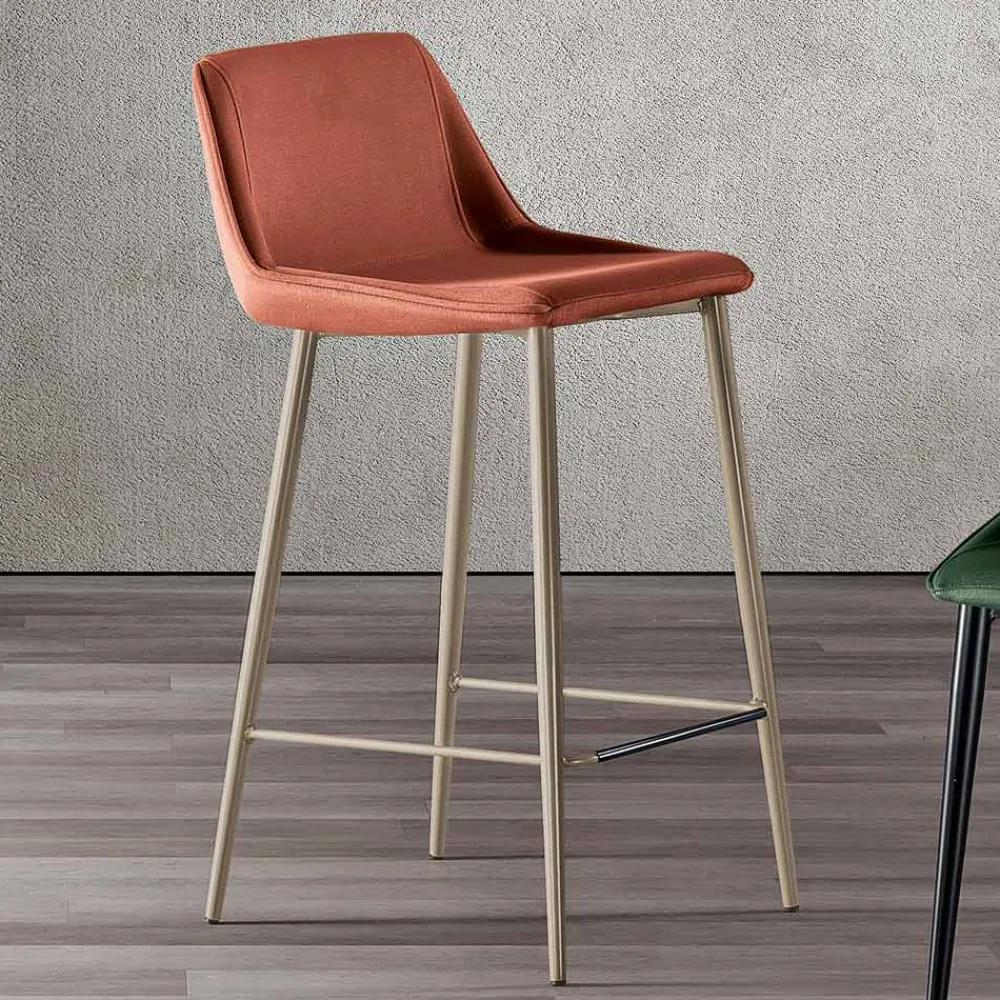 Viadurini Living Küchenhocker-Hocker mit Metallbeinen und Monocoque-Stoffsitz Made in Italy - Hinata