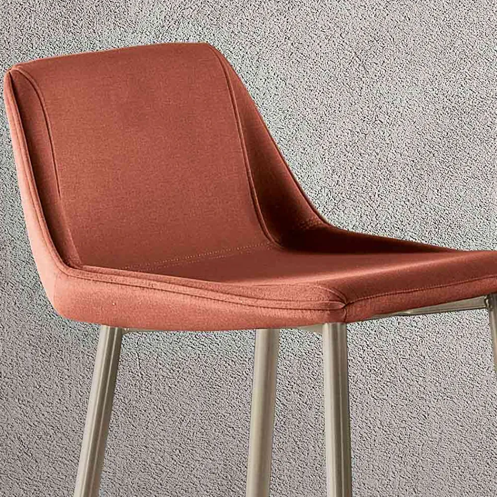 Viadurini Living Küchenhocker-Hocker mit Metallbeinen und Monocoque-Stoffsitz Made in Italy - Hinata