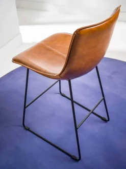 Viadurini Living Barhocker-Hocker mit Schlittenstruktur, Sitzfläche aus Kunstleder - Ovidio