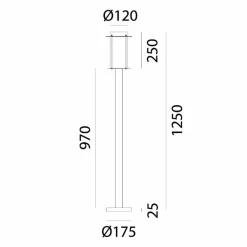 Il Fanale Gartenlampion-Hohe Außenlampe aus Messing und Glas Made in Italy - Loggia von