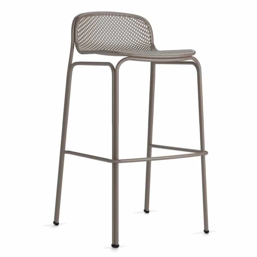 Viadurini in the Garden Outdoor Hocker-Hohe stapelbare Barhocker im Freien aus Metall, 2 Stück - Viviette