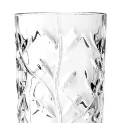 Viadurini Kitchen Italienisches Kristallgeschirr-Hohe Trinkgläser in Eco Crystal Leaf Dekoration 12 Stück - Magnolio