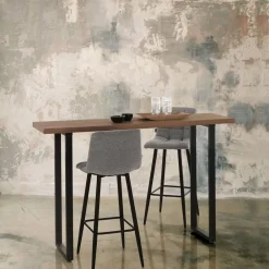 Viadurini Living Esstische-Hoher Bartisch aus Stahl und MDF – Orange