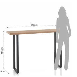 Viadurini Living Esstische-Hoher Bartisch aus Stahl und MDF – Orange