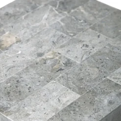 Viadurini Living Couchtische Aus Stein-Hoher Couchtisch in Fossil Stone Grey Finish – Florida