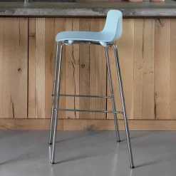 Viadurini Living Barhocker-Hoher Hocker aus Metall und Polypropylen Hergestellt in Italien, 2 Stück - Christabel