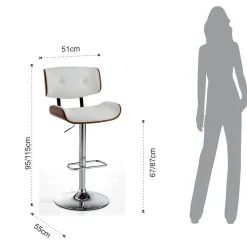 Viadurini Living Küchenhocker-Hoher Küchenhocker aus Kunstleder und Sperrholz - Nebbia