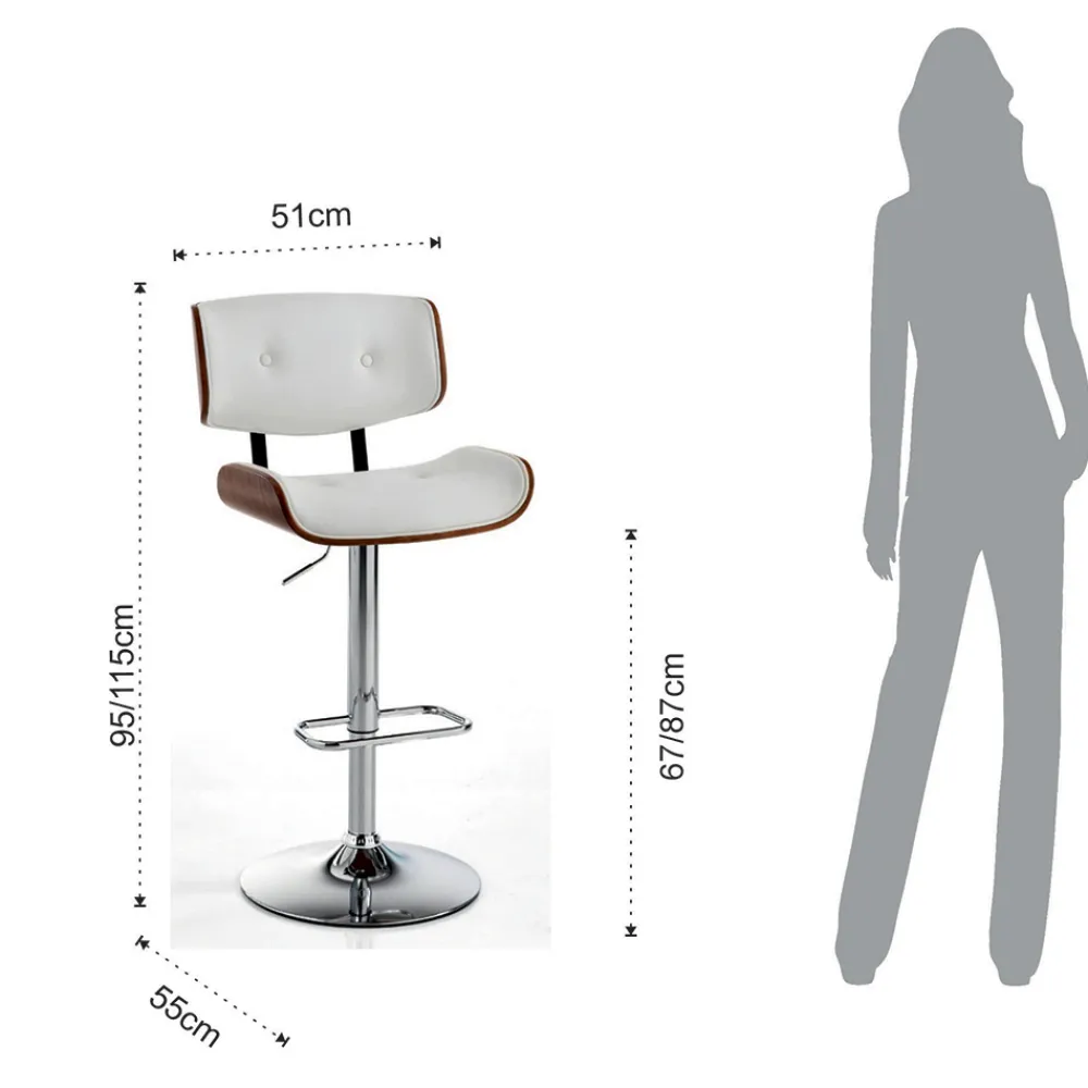 Viadurini Living Küchenhocker-Hoher Küchenhocker aus Kunstleder und Sperrholz - Nebbia