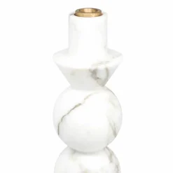 Viadurini Living Kerzenständer-Hoher Kerzenhalter aus weißem Carrara-Marmor und Messing Made in Italy - Oley