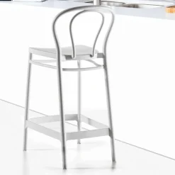 Viadurini Living Küchenhocker-Hoher Polypropylen Hocker mit Fußstütze, 4 Stück - Gaya