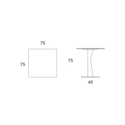 Viadurini Living Esstische-Hoher quadratischer Couchtisch aus schrägem Metall und matter Keramikplatte - Coriko