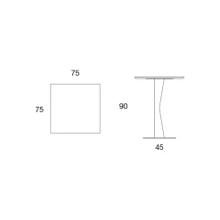 Viadurini Living Esstische-Hoher quadratischer Couchtisch aus schrägem Metall und matter Keramikplatte - Coriko