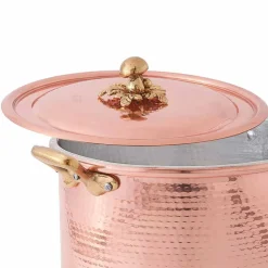 Viadurini Kitchen Kochgeschirr-Hoher Topf in Hand verzinnt Kupfer mit Griffen und Deckel 28 cm - Mariarita