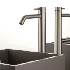 Viadurini Taps Waschbeckenarmaturen-Hoher Waschtischmischer mit langem Auslauf aus AISI 316L-Stahl - Artigli